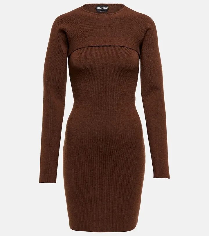 Ribbed-knit minidress