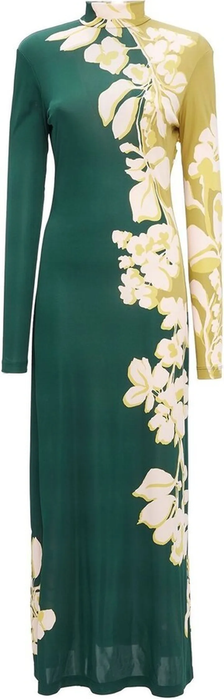 Floral-Print Long-Sleeved Dress
