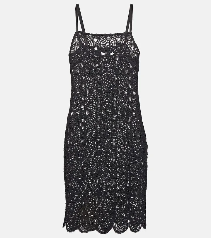 Silke cotton-blend crochet minidress