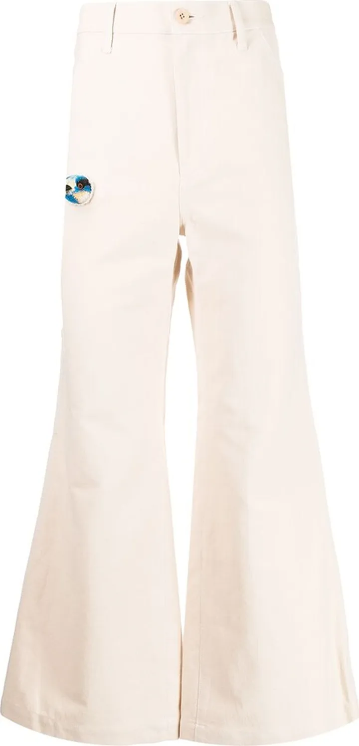 Bird-Detail Flared Jeans