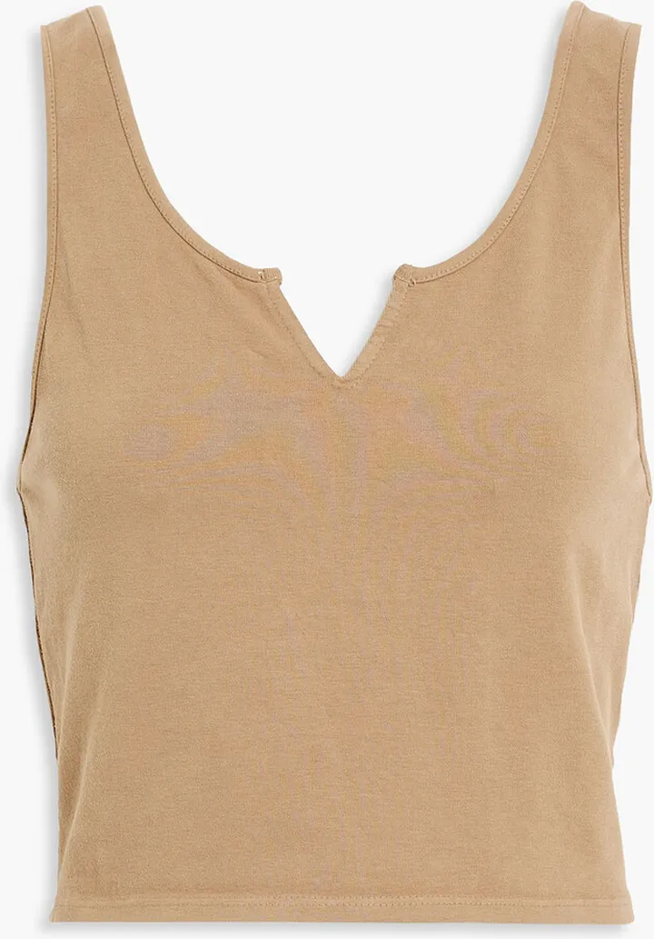 Cropped stretch-cotton jersey tank