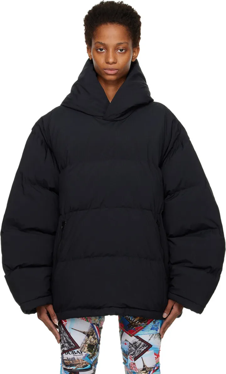 Balenciaga Black Pullover Puffer Coat