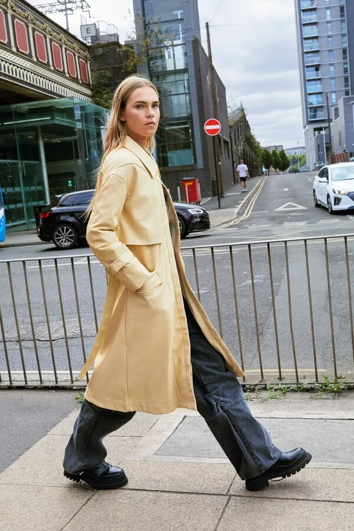 Nasty Gal Womens Pocket Detail Faux Leather Trench Coat