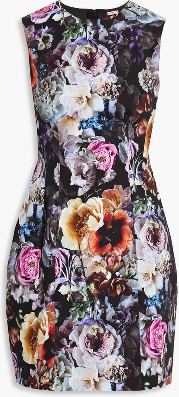 Floral-print cotton-twill mini dress
