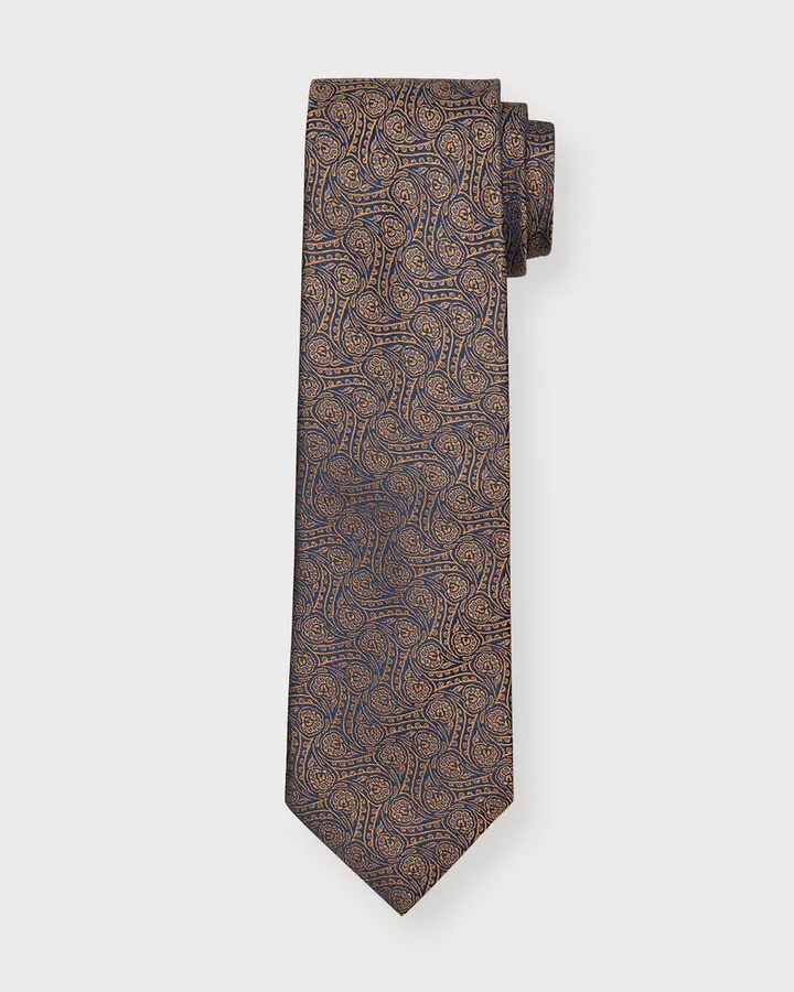 Men's Medallion Jacquard Silk Tie