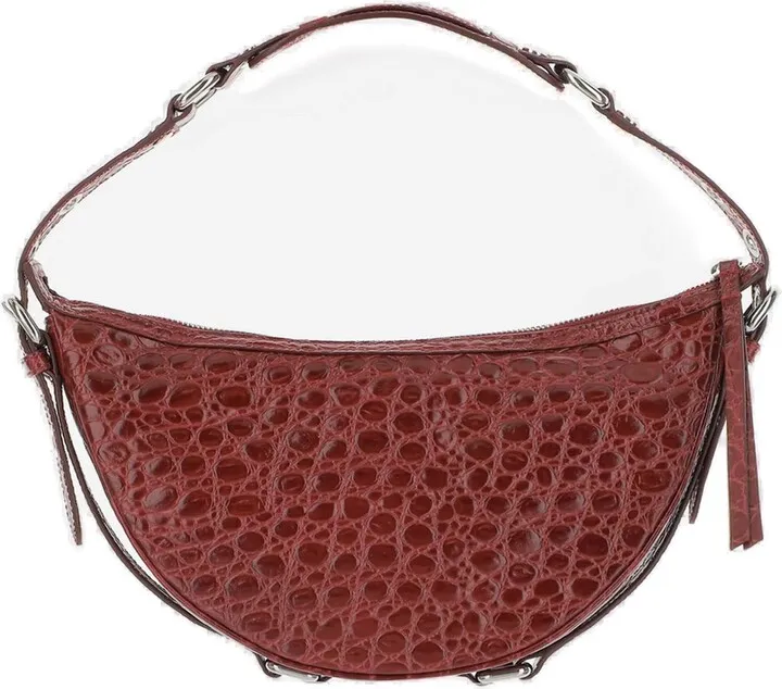 Embossed Zipped Shoulder Bag