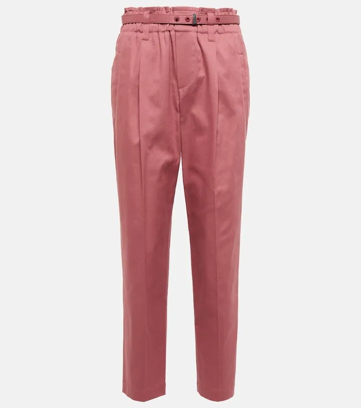 High-rise cotton cropped pants