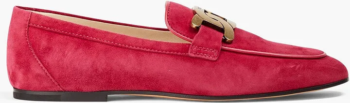Embellished suede loafers