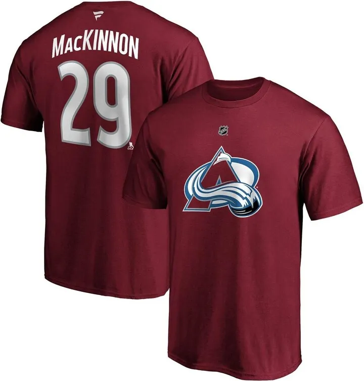 Men's Fanatics Branded Nathan Mackinnon Burgundy Colorado Avalanche Big and Tall Name & Number T-shirt