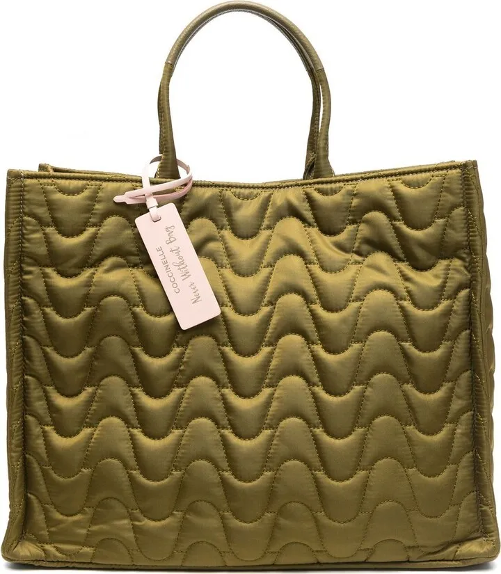 Large Quilted-Finish Tote Bag