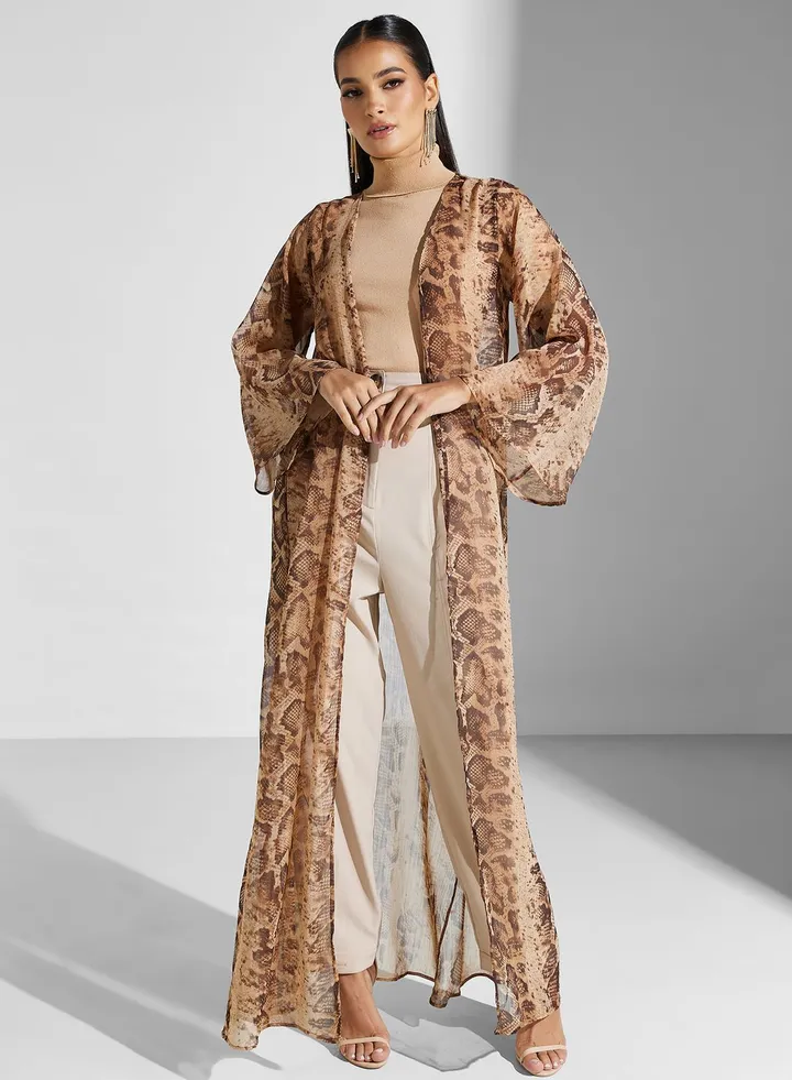 Floral Printed Longline Kimono