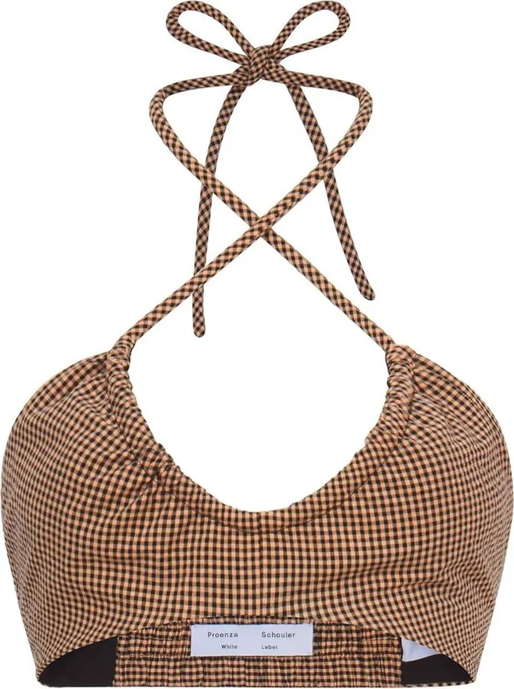 Gingham-Check Halterneck Bralette