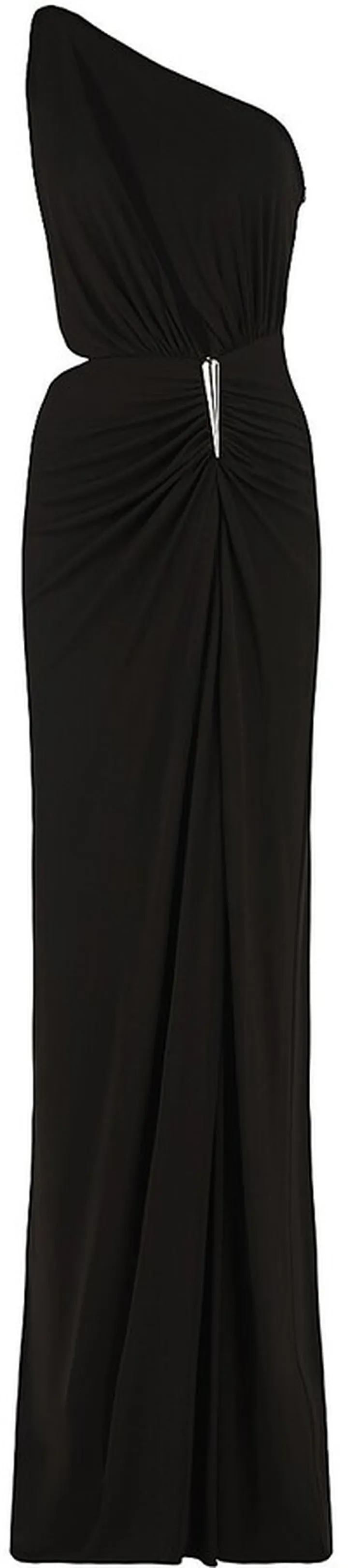 Ivanna Gathered Asymmetric Cut-Out Gown