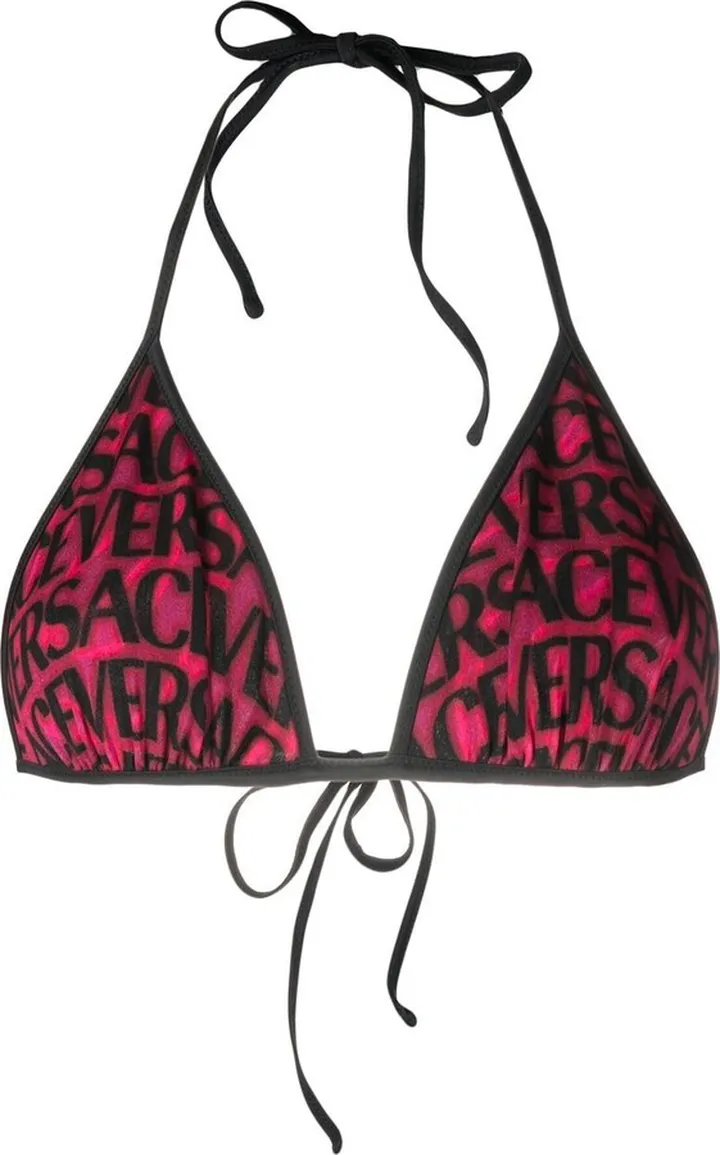 Logo-Print Bikini Top