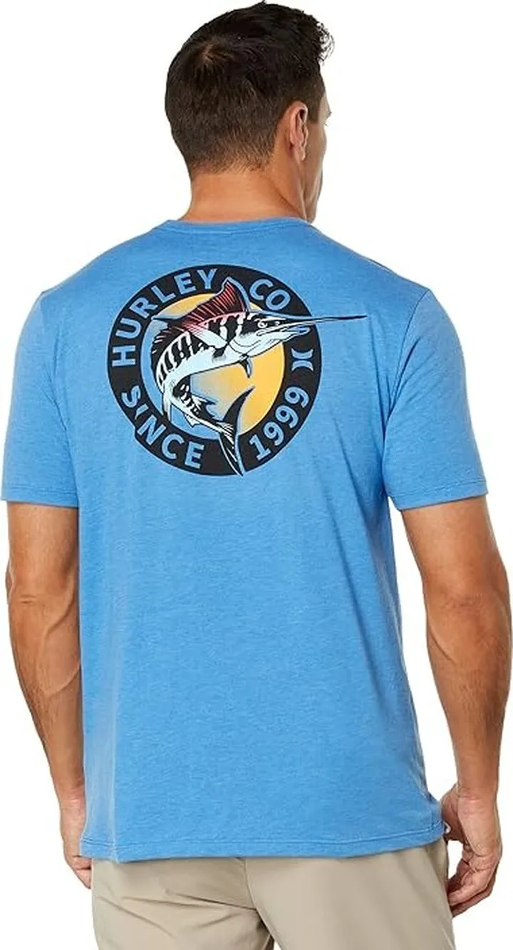 Hurley Trolling Pocket Short Sleeve Tee (Sea View) Men's Clothing