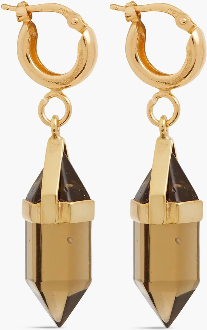 24-Karat Gold-Plated Quartz Earrings