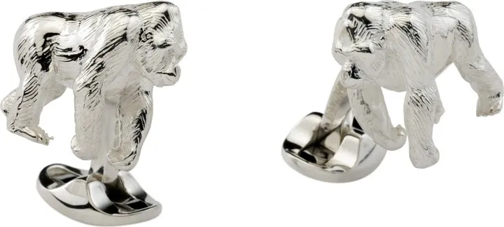 Deakin & Francis - Deakin & Francis Sterling Silver Gorilla Cufflinks