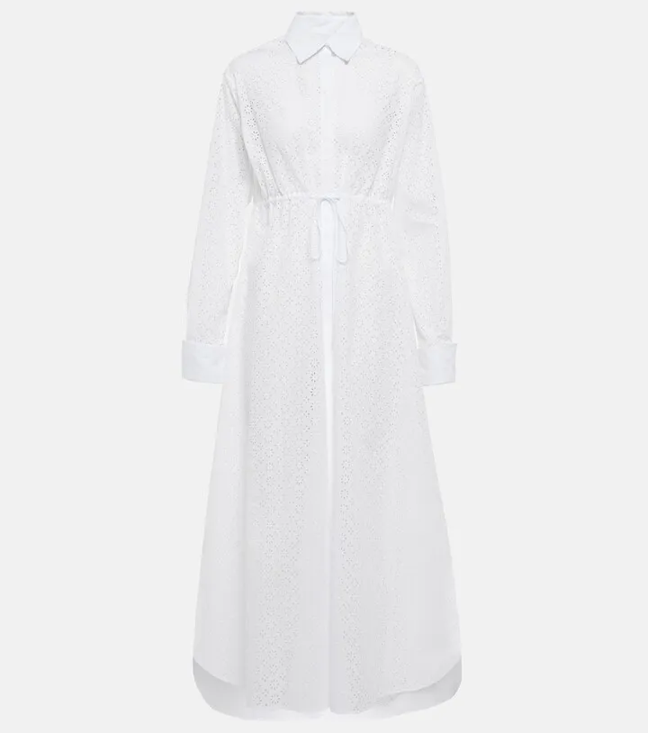 Broderie anglaise cotton midi dress