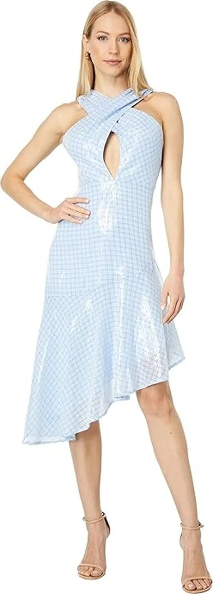 ONE33 Social Mini Asymmetrical Flounce (Light Blue) Women's Clothing