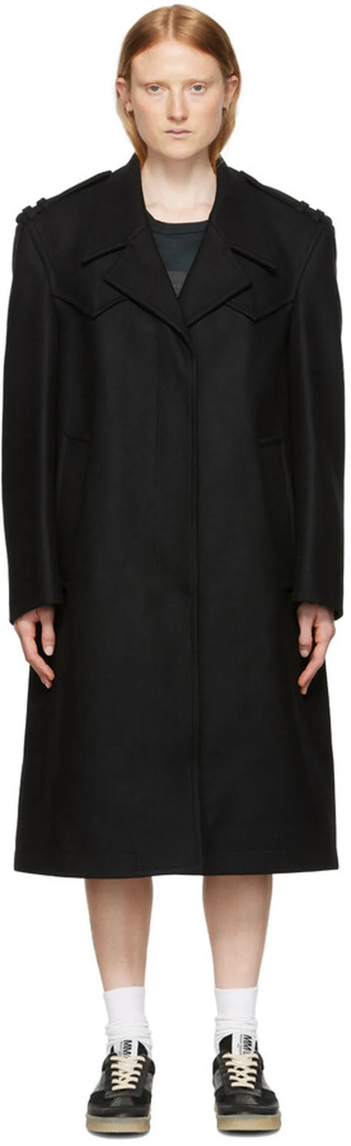 MM6 Maison Margiela Black Single-Breasted Coat