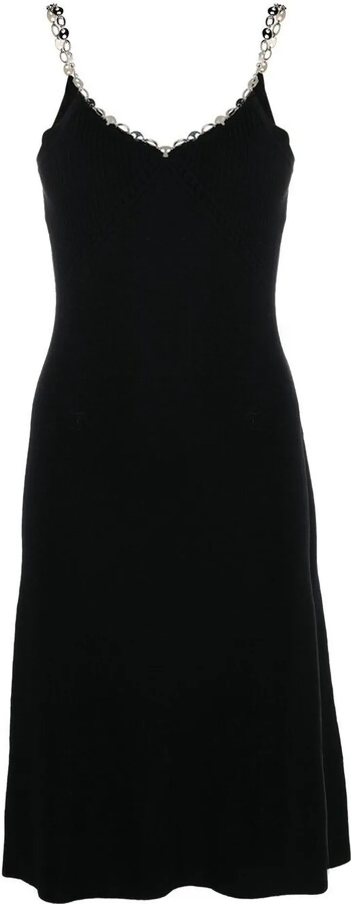 Chain-Trim Knitted Midi Dress