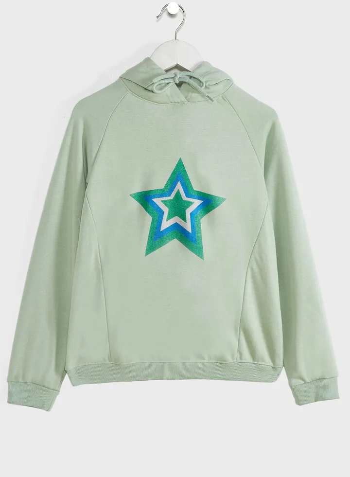 Girls Printed Hoodie