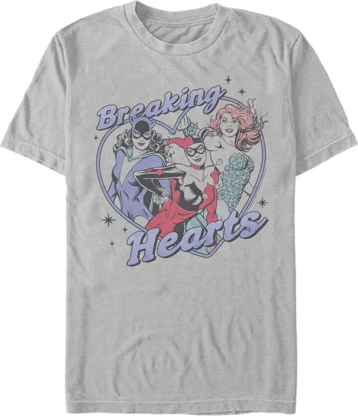 Men's Batman Valentine's Day Heartbreaker T-Shirt - Silver - X Large