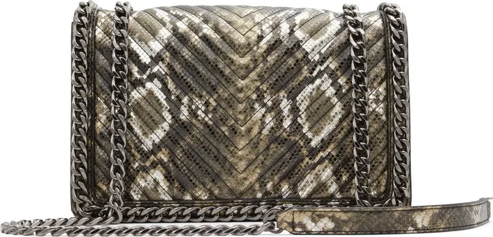 Greenwald Snakeskin Print Crossbody Bag