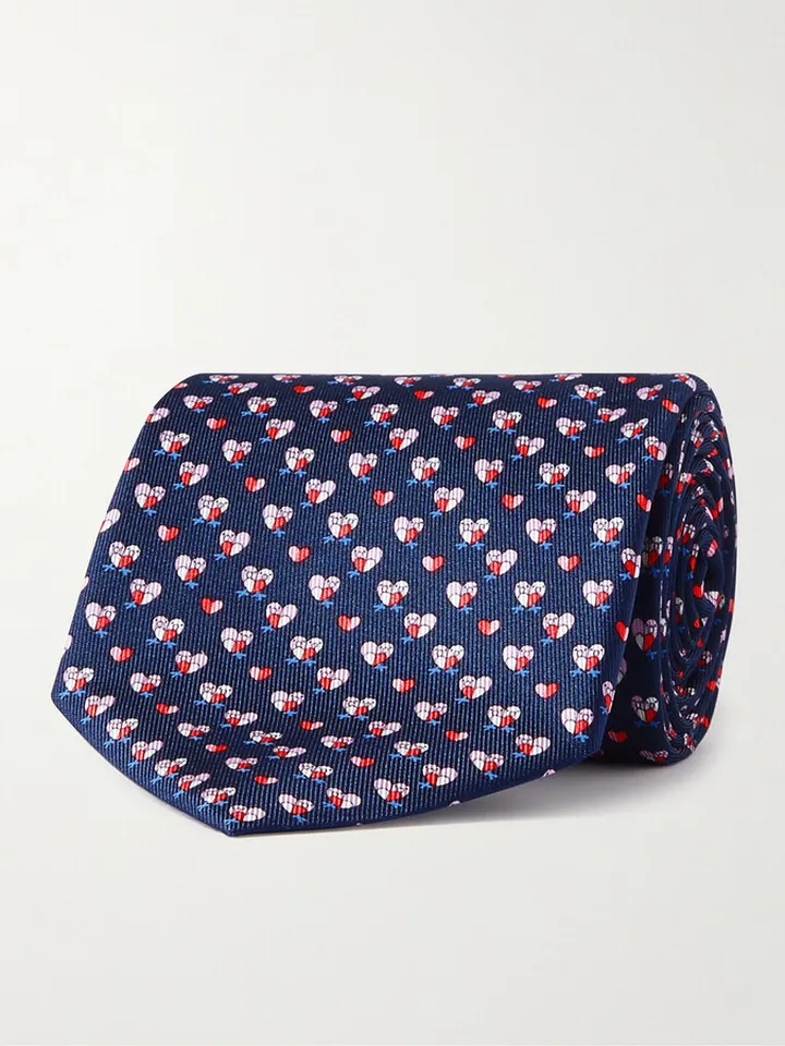 8cm Printed Silk Tie