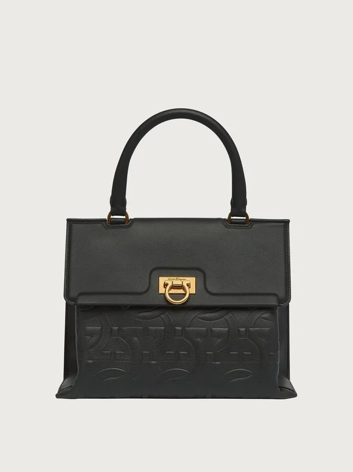 Ferragamo Women Trifolio Top Handle Black