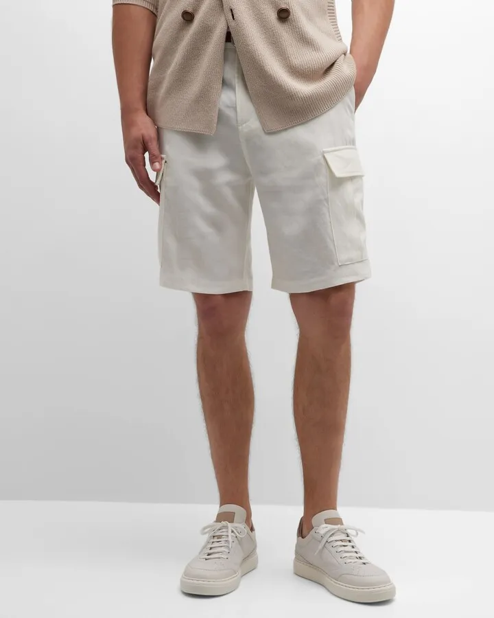 Men's Linen Cargo Shorts