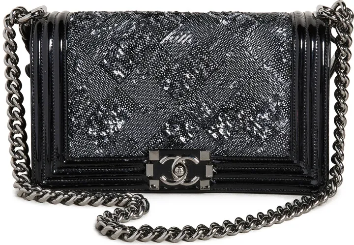 What Goes Around Comes Around Chanel Black Patent Boy Medium
