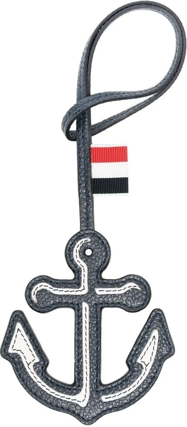 Anchor pebbled leather charm