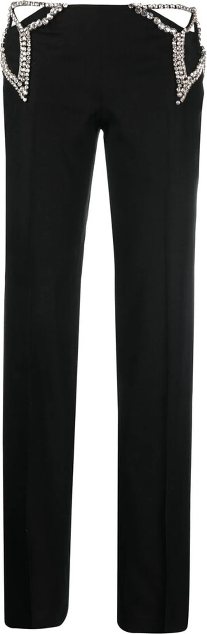 Cut-Out Detail Straight-Leg Trousers