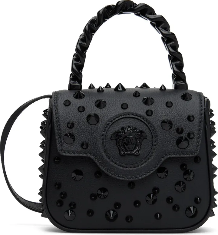 Versace Black Mini Spiked 'La Medusa' Bag
