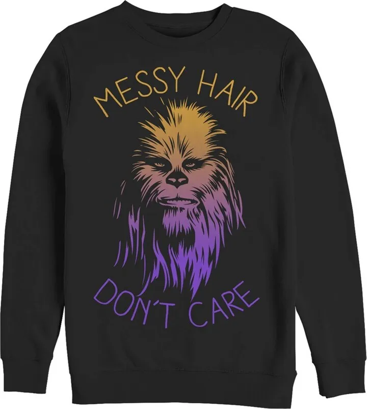 Men's Star Wars Messy Hair Don't Care Chewie Sweatshirt - Black - X Large
