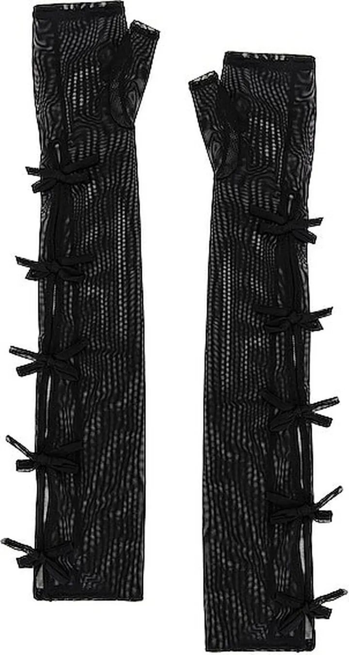 Alessandra Rich Net Gloves in Black
