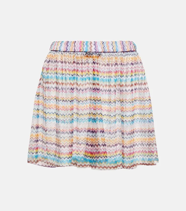 Zig-zag high-rise wide-leg shorts