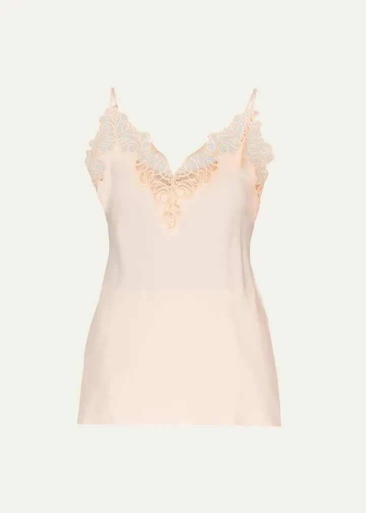 Lace-Trim Silk Cami