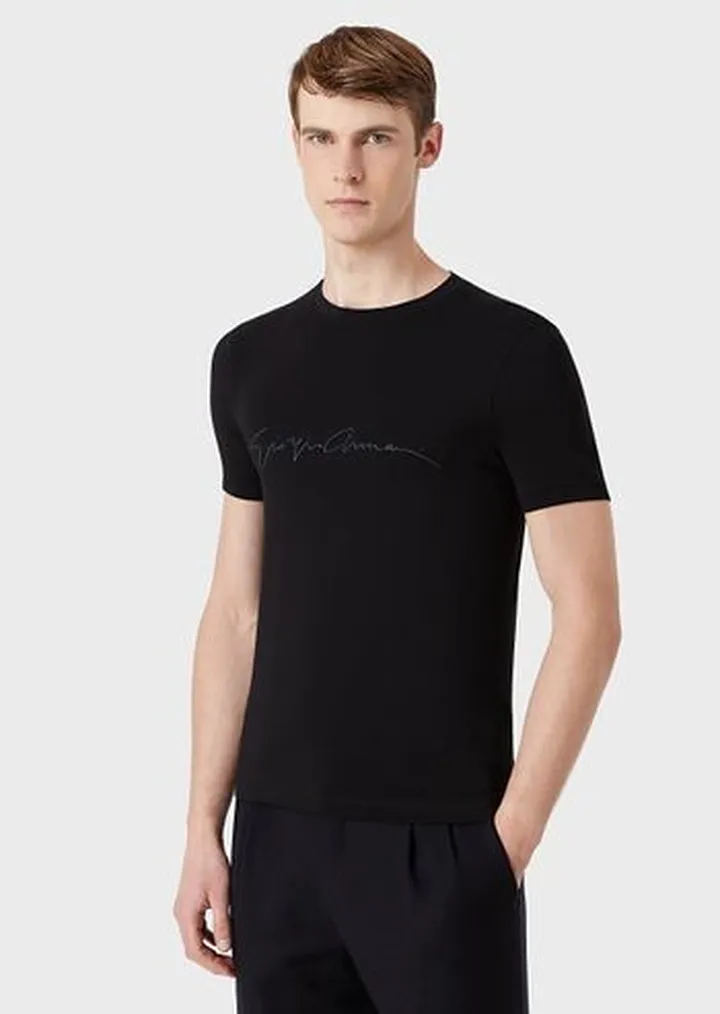 Stretch bamboo-viscose jersey T-shirt