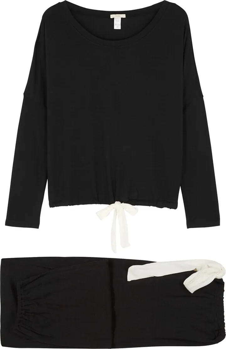 Eberjey Gisele Black Stretch-modal Pyjama Set