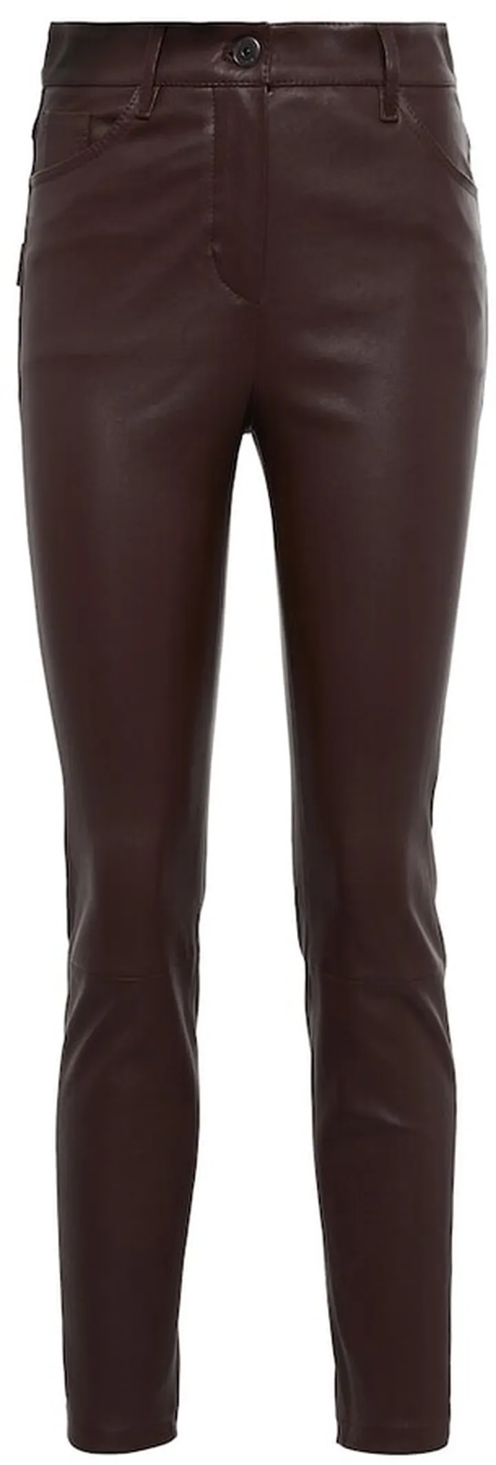 High-rise skinny leather pants