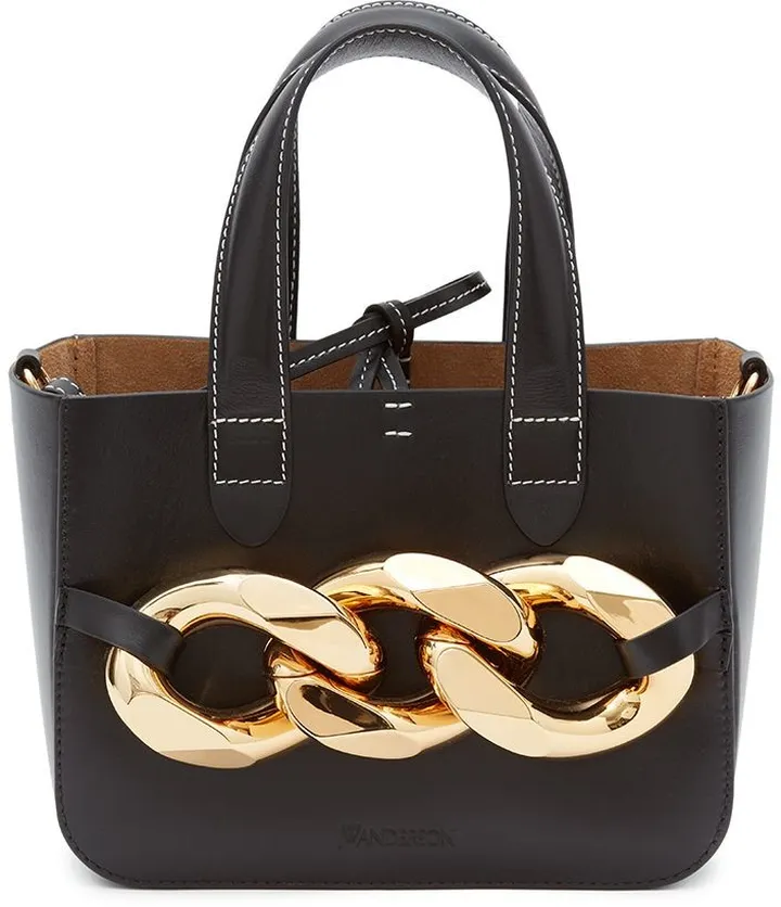Chain-Link Detail Tote Bag