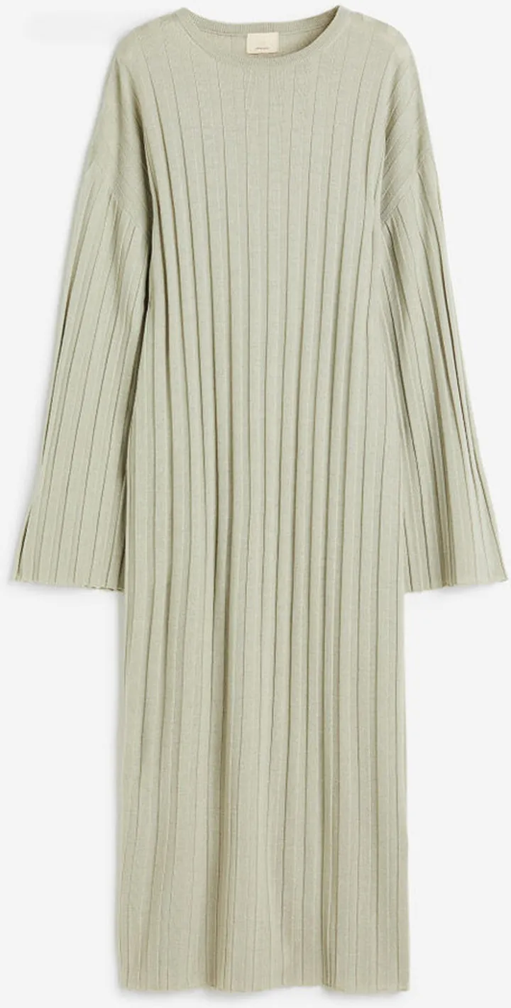 Rib-knit Merino Wool Dress
