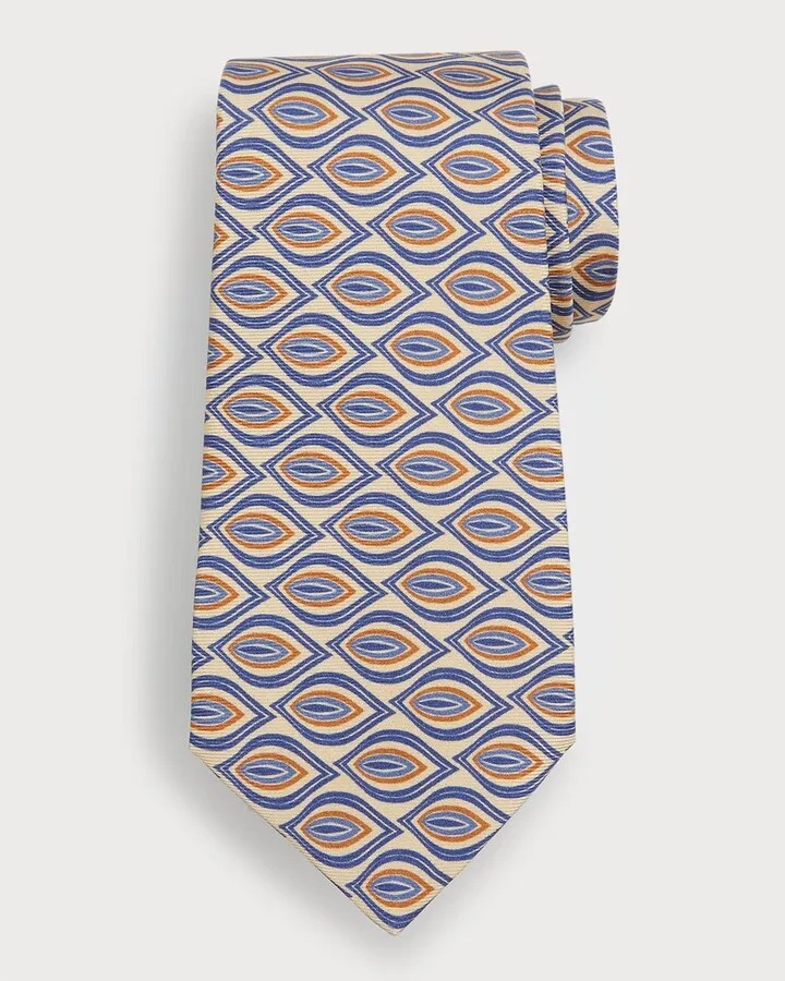 Men's Diamond Feather Silk Tie