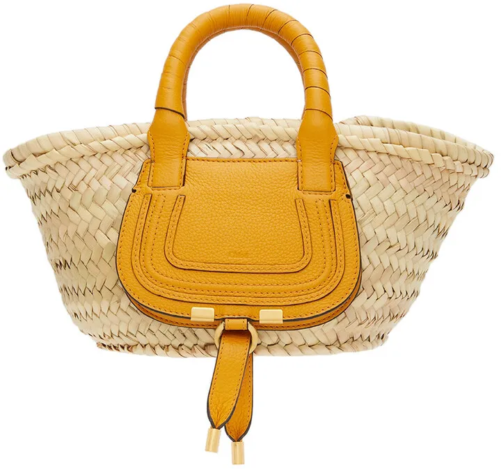 Chloé Beige & Yellow Marcie Mini Tote