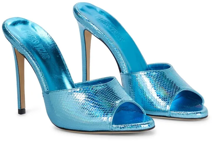 Holographic leather sandals