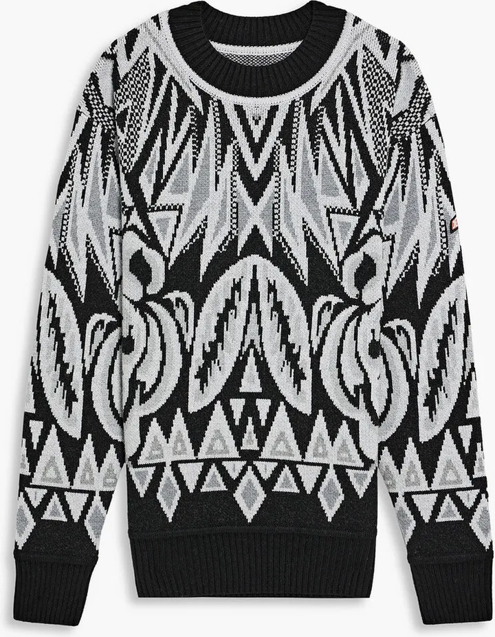 Jacquard-knit wool sweater