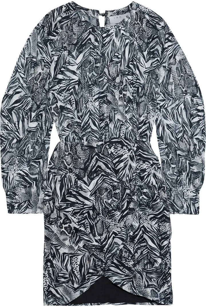 Fenian printed fil coupé metallic georgette mini dress