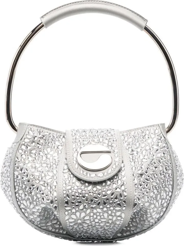 Ring crystal-embellished mini bag